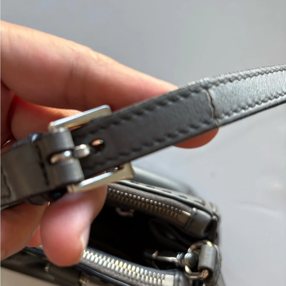 AUTHENTIC PRADA GALLERIA Grey Leather Bag with out-stiching detailing - Picture 14 of 16